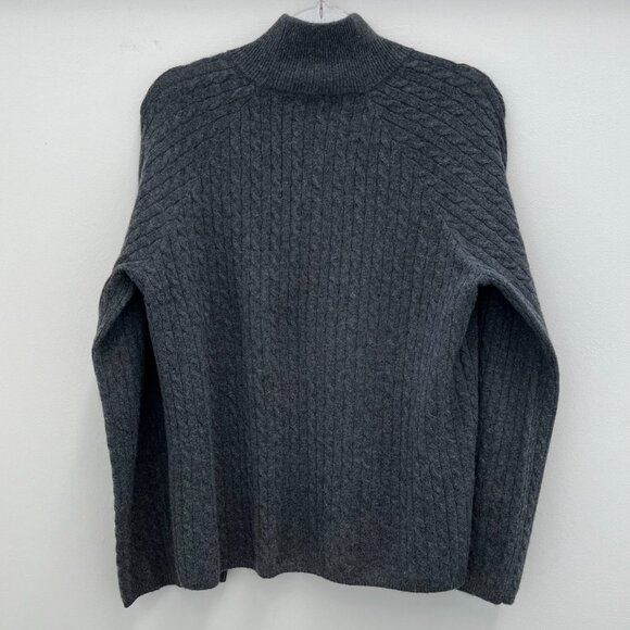 Reformation Garrett Cashmere Cable Oversized Turtleneck Charcoal Grey Size Small - Picture 3 of 5